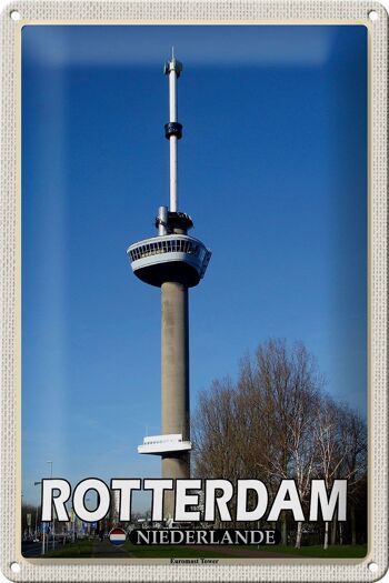 Panneau en étain voyage 20x30cm, Rotterdam pays-bas Euromast TowerDeco 1