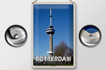 Panneau en étain voyage 20x30cm, Rotterdam pays-bas Euromast TowerDeco 2