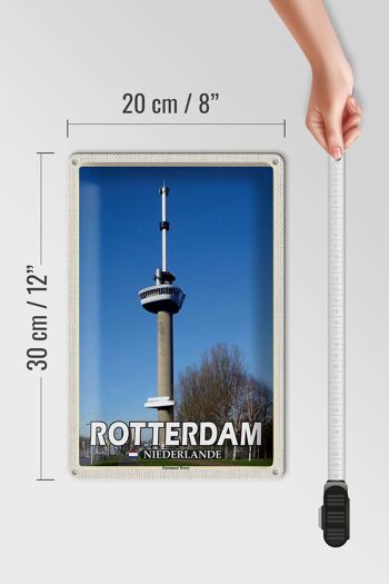 Panneau en étain voyage 20x30cm, Rotterdam pays-bas Euromast TowerDeco 4