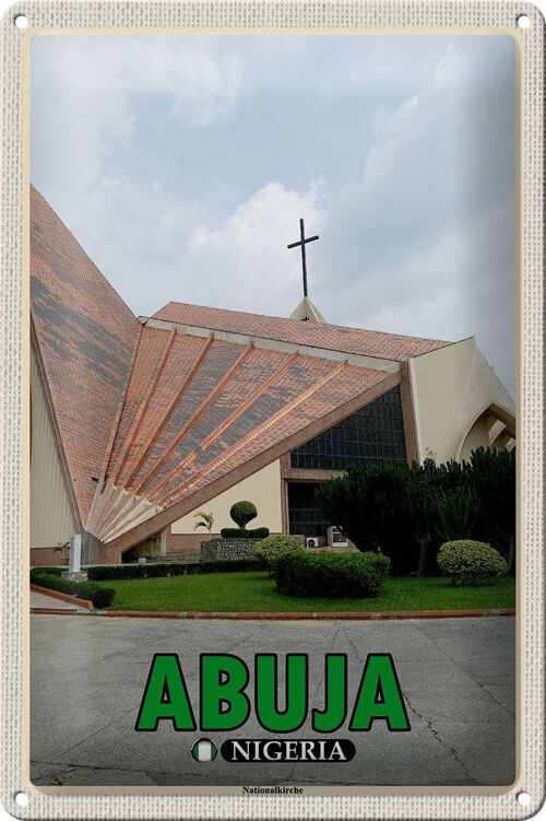 Blechschild Reise 20x30cm Abuja Nigeria Nationalkirche