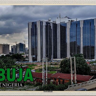 Blechschild Reise 30x20cm Abuja Nigeria Zentralbank