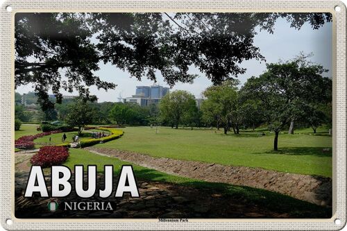 Blechschild Reise 30x20cm Abuja Nigeria Millenium Park
