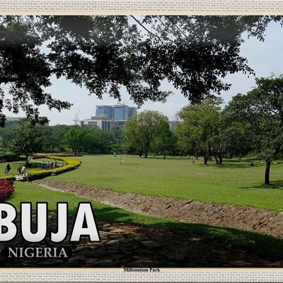 Cartel de chapa de viaje 30x20cm Abuja Nigeria Millenium Park