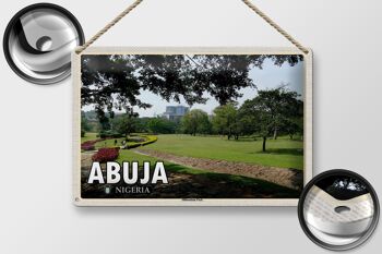 Panneau en étain voyage 30x20cm Abuja Nigeria Millenium Park 2