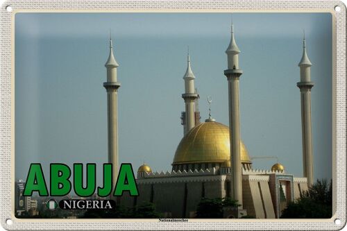 Blechschild Reise 30x20cm Abuja Nigeria Nationalmoschee