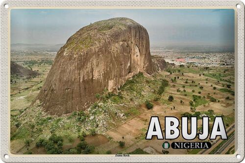 Blechschild Reise 30x20cm Abuja Nigeria Zuma Rock Felsformation