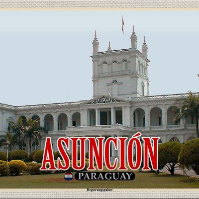 Targa in metallo da viaggio 30x20 cm Palazzo del governo Asuncion Paraguay