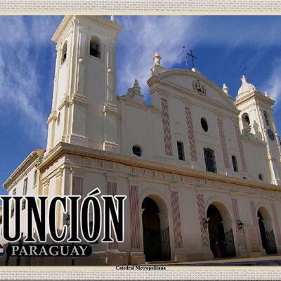 Blechschild Reise 30x20cm Asuncion Paraguay Catedral Metropolitana