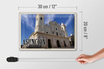 Plaque en étain voyage 30x20cm Asuncion Paraguay Catedral Metropolitana 4