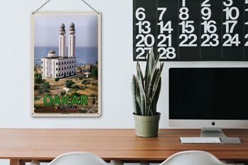 Plaque de voyage en étain, 20x30cm, grande mosquée de Dakar, sénégal 3