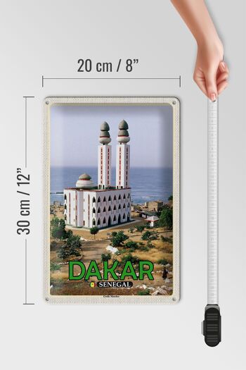 Plaque de voyage en étain, 20x30cm, grande mosquée de Dakar, sénégal 4