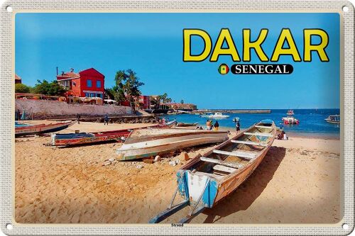 Blechschild Reise 30x20cm Dakar Senegal Strand Meer Urlaub