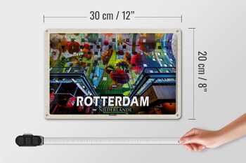 Plaque en tôle voyage 30x20cm Rotterdam Pays-Bas halle de marché 4