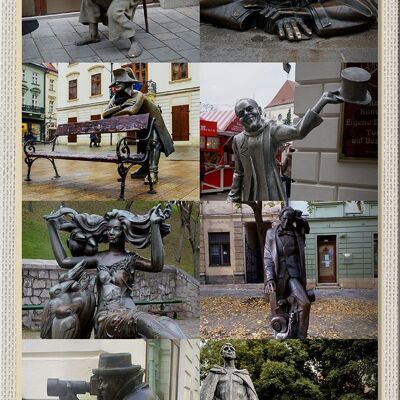 Signe en étain voyage 20x30cm, statues de Bratislava slovaquie de Bratislava