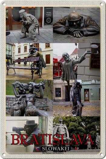 Signe en étain voyage 20x30cm, statues de Bratislava slovaquie de Bratislava 1