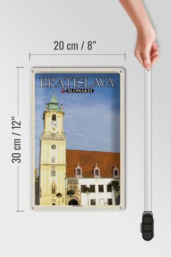 Panneau de voyage en étain, 20x30cm, Bratislava, slovaquie, ancien hôtel de ville 4
