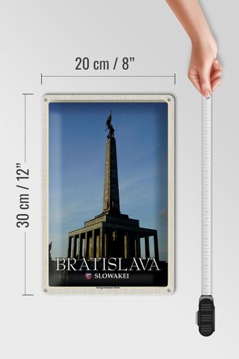 Signe de voyage en étain, 20x30cm, Bratislava, slovaquie, mémorial de guerre, Slavin 4