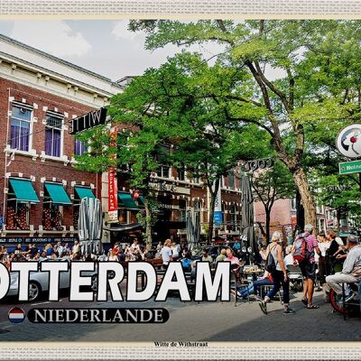 Plaque en tôle voyage 30x20cm Rotterdam Pays-Bas Witte de Withstraat