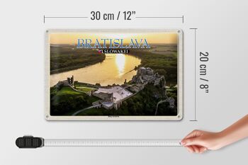 Panneau en étain de voyage, 30x20cm, château de Bratislava, slovaquie, par Devin 4