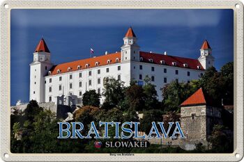 Panneau en étain voyage 30x20cm Bratislava Slovaquie Château de Bratislava 1