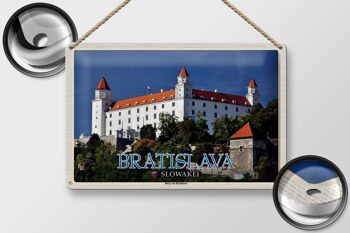 Panneau en étain voyage 30x20cm Bratislava Slovaquie Château de Bratislava 2