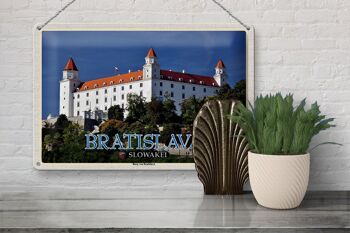 Panneau en étain voyage 30x20cm Bratislava Slovaquie Château de Bratislava 3