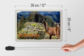 Plaque en étain voyage 30x20cm Ruines Machu Picchu de la ville inca de Lamas 4