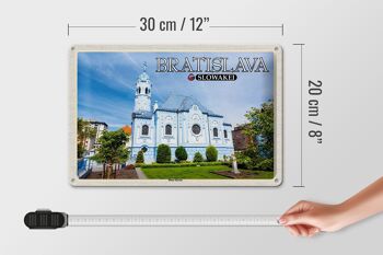 Panneau de voyage en étain, 30x20cm, Bratislava, slovaquie, église bleue 4