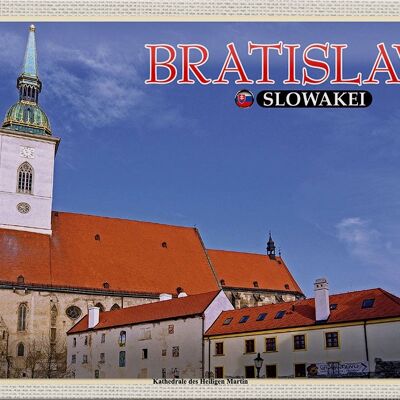 Cartel de chapa de viaje 30x20cm Catedral de Bratislava San Martín