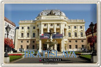 Signe en étain voyage 30x20cm, Bratislava, slovaquie, théâtre slovaque 1