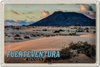 Panneau en étain voyage 30x20cm Fuerteventura Espagne El Jable dune mobile 1