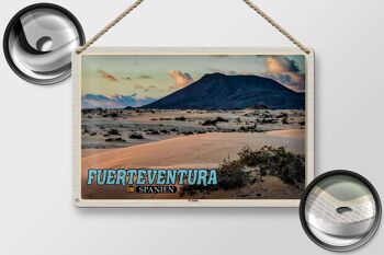 Panneau en étain voyage 30x20cm Fuerteventura Espagne El Jable dune mobile 2