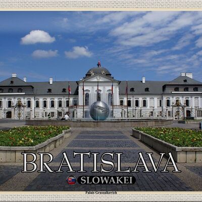 Targa in metallo da viaggio 30x20 cm Bratislava Slovacchia Palais Grassalkovich