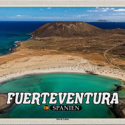 Cartel de chapa Travel 30x20cm Fuerteventura España Isla de Lobos