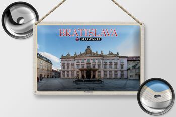 Plaque de voyage en étain 30x20cm, Bratislava, Slovaquie, Palais des Primats 2