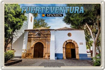 Plaque en tôle voyage 30x20cm Fuerteventura Espagne Iglesia Nuestra 1