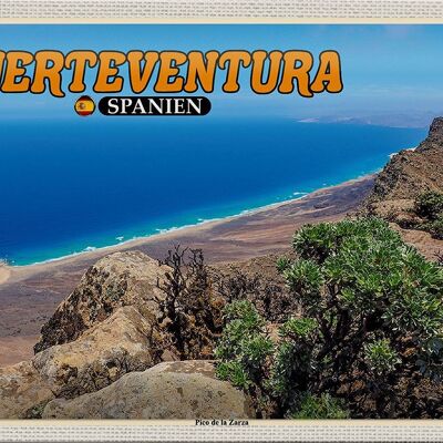 Targa in metallo da viaggio 30x20 cm Fuerteventura Spagna Pico de la Zarza