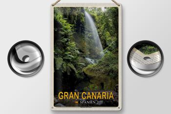 Panneau en étain voyage 20x30cm Gran Canaria Espagne Barranco del Laurel 2