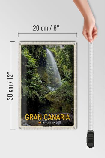 Panneau en étain voyage 20x30cm Gran Canaria Espagne Barranco del Laurel 4