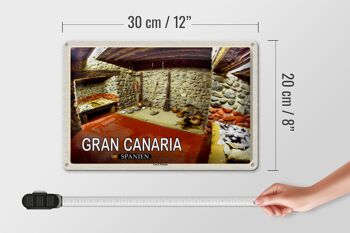 Panneau de voyage en étain, 30x20cm, Gran Canaria, espagne, grotte Cueva Pintada 4