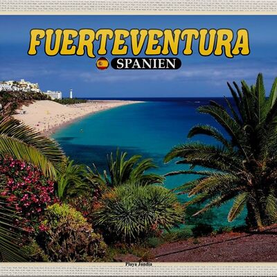 Signe en étain voyage 30x20cm Fuerteventura espagne Playa Jandia mer