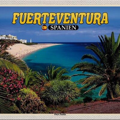 Blechschild Reise 30x20cm Fuerteventura Spanien Playa Jandia Meer