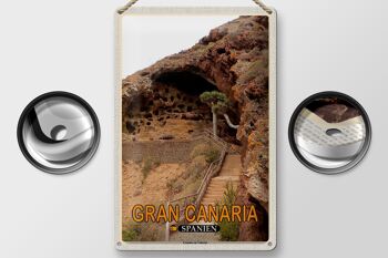 Plaque en tôle voyage 20x30cm Gran Canaria Espagne Cenobio de Valerón 2