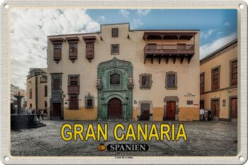 Panneau de voyage en étain, 30x20cm, Gran Canaria, espagne, Casa de Colon Muesum 1
