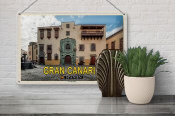 Panneau de voyage en étain, 30x20cm, Gran Canaria, espagne, Casa de Colon Muesum 3