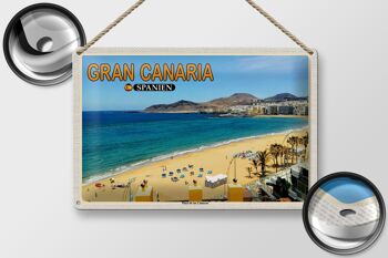 Panneau en étain voyage 30x20cm, Gran Canaria, espagne, Playa de las Canteras 2