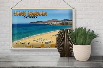 Panneau en étain voyage 30x20cm, Gran Canaria, espagne, Playa de las Canteras 3