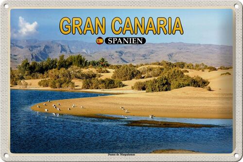 Blechschild Reise 30x20cm Gran Canaria Spanien Dunas de Maspalomas