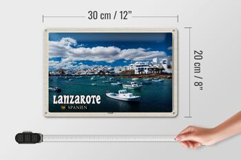Signe en étain voyage 30x20cm Lanzarote espagne Arrecife ville mer 4