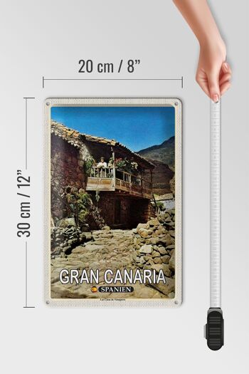 Signe en étain voyage 20x30cm Gran Canaria espagne Las Casas Veneguera 4